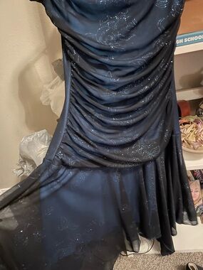 Taboo Navy Blue Glitter Party Dress